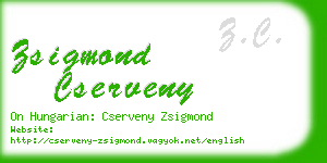 zsigmond cserveny business card